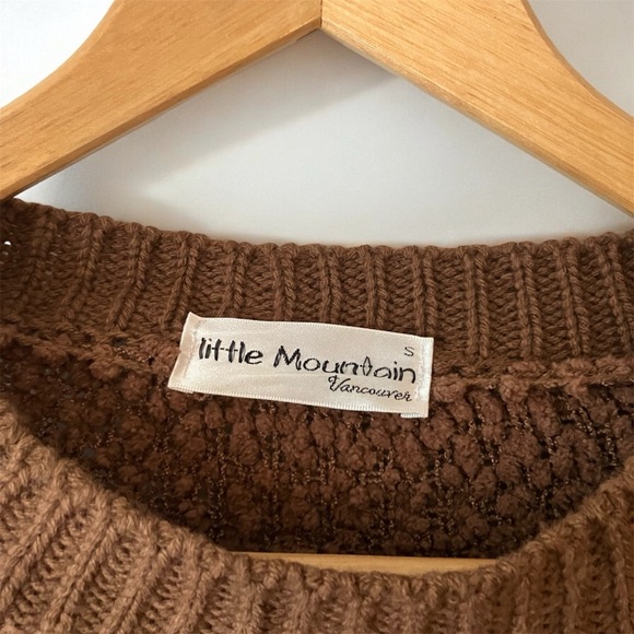 little Mountain Vancouver Brown Mocha Chunky Long Sleeve Sweater High Low Small - Picture 3 of 6
